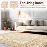 Ultra Soft Area Rug, Non Slip, Stain Resistant, Washable Area Rugs for Living Room, Bedroom, Boho Style Rug Tan Jute Carpet(Beige)