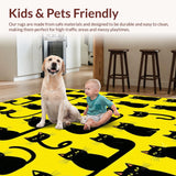 Ultra Soft Area Rug, Non Slip, Stain Resistant, Washable Area Rugs for Living Room, Bedroom, Stylish Modern Whimsical Animal Art(Yellow)