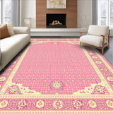 Ultra Soft Area Rug, Non Slip, Stain Resistant, Washable Area Rugs for Living Room, Bedroom, Cozy Taffeta Floral Aesthetic(Pink)