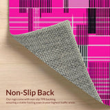 Ultra Soft Area Rug, Non Slip, Stain Resistant, Washable Area Rugs for Living Room, Bedroom, Bold Modern Striped Decorative Element(Pink)