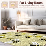 Ultra Soft Area Rug, Non Slip, Stain Resistant, Washable Area Rugs for Living Room, Bedroom, Fluffy Soft Transitional Design(Yellow)