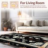 Ultra Soft Area Rug, Non Slip, Stain Resistant, Washable Area Rugs for Living Room, Bedroom, Spooky Witchy Themed Rug(Black)