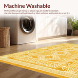 Ultra Soft Area Rug, Non Slip, Stain Resistant, Washable Area Rugs for Living Room, Bedroom, Vibrant Abstract Trellis Aesthetic(Yellow)