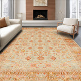 Ultra Soft Area Rug, Non Slip, Stain Resistant, Washable Area Rugs for Living Room, Bedroom, Sophisticated Neutral Trellis Style(Beige)