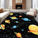 Ultra Soft Area Rug, Non Slip, Stain Resistant, Washable Area Rugs for Living Room, Bedroom, Astronomical Bold Patterned Decor(Yellow)