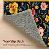 Charming Rustic Floral Motif(Black)