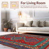 Ultra Soft Area Rug, Non Slip, Stain Resistant, Washable Area Rugs for Living Room, Bedroom, Contemporary Striped Visual Harmony(Red)