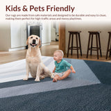 Ultra Soft Area Rug, Non Slip, Stain Resistant, Washable Area Rugs for Living Room, Bedroom, Rustic Textured Cozy Element(Gray)