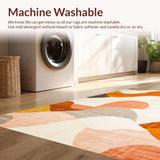 Ultra Soft Area Rug, Non Slip, Stain Resistant, Washable Area Rugs for Living Room, Bedroom, Sophisticated Modern Organic Motif(Beige)