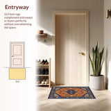 Ultra Soft Area Rug, Non Slip, Stain Resistant, Washable Area Rugs for Living Room, Bedroom, Chic Abstract Patterned Elegance(Orange)