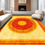 Ultra Soft Area Rug, Non Slip, Stain Resistant, Washable Area Rugs for Living Room, Bedroom, Vibrant Rainbow Geometric Composition(Gold)