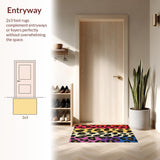 Ultra Soft Area Rug, Non Slip, Stain Resistant, Washable Area Rugs for Living Room, Bedroom, Wild Animal Pattern Living Room Statement Carpet(Black)