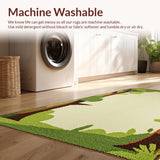 Ultra Soft Area Rug, Non Slip, Stain Resistant, Washable Area Rugs for Living Room, Bedroom, Charming Cartoon Tree Silhouettes(Beige)