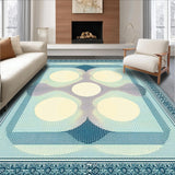 Ultra Soft Area Rug, Non Slip, Stain Resistant, Washable Area Rugs for Living Room, Bedroom, Serene Neutral Geometric Waves(Blue)