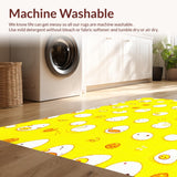 Ultra Soft Area Rug, Non Slip, Stain Resistant, Washable Area Rugs for Living Room, Bedroom, Whimsical Yellow and White Palette(Yellow)