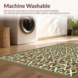 Ultra Soft Area Rug, Non Slip, Stain Resistant, Washable Area Rugs for Living Room, Bedroom, Artful Ogee Motif with Depth(Brown)
