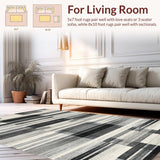 Ultra Soft Area Rug, Non Slip, Stain Resistant, Washable Area Rugs for Living Room, Bedroom, Coastal Chic Rug With Nautical-Inspired Contrast Pattern(Gray)