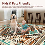 Ultra Soft Area Rug, Non Slip, Stain Resistant, Washable Area Rugs for Living Room, Bedroom, Soft Textured Vintage Ethnic Pattern(Brown)