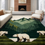 Ultra Soft Area Rug, Non Slip, Stain Resistant, Washable Area Rugs for Living Room, Bedroom, Vintage Cabin Scenic Patterns(Gray)