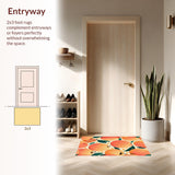 Ultra Soft Area Rug, Non Slip, Stain Resistant, Washable Area Rugs for Living Room, Bedroom, Playful Modern Peach Aesthetic Charm(Orange)