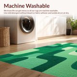 Ultra Soft Area Rug, Non Slip, Stain Resistant, Washable Area Rugs for Living Room, Bedroom, Modern Playful Washable Nursery Accent Rug(Green)