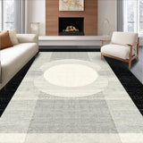 Ultra Soft Area Rug, Non Slip, Stain Resistant, Washable Area Rugs for Living Room, Bedroom, Outdoor Entry Stripe Rug Chic Layered Porch Accent Welcome Mat Design(Black)