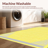 Ultra Soft Area Rug, Non Slip, Stain Resistant, Washable Area Rugs for Living Room, Bedroom, Rustic Minimalist Symmetrical Motif(Yellow)