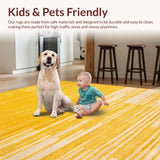 Ultra Soft Area Rug, Non Slip, Stain Resistant, Washable Area Rugs for Living Room, Bedroom, Refreshing Modern Solid Appeal(Yellow)