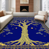 Ultra Soft Area Rug, Non Slip, Stain Resistant, Washable Area Rugs for Living Room, Bedroom, Rustic Geometric Blue Patterns(Blue)