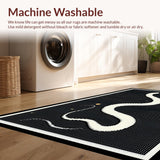 Ultra Soft Area Rug, Non Slip, Stain Resistant, Washable Area Rugs for Living Room, Bedroom, Rustic Black and White Animal Aesthetic(Black)