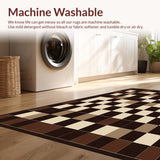 Ultra Soft Area Rug, Non Slip, Stain Resistant, Washable Area Rugs for Living Room, Bedroom, Elegant Brown Beige Area(Brown)