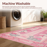 Ultra Soft Area Rug, Non Slip, Stain Resistant, Washable Area Rugs for Living Room, Bedroom, Playful Pastel Animal Aesthetic(Pink)
