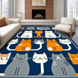 Ultra Soft Area Rug, Non Slip, Stain Resistant, Washable Area Rugs for Living Room, Bedroom, Vivid Cartoon Animal Print(Blue)