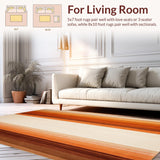 Amber Horizon with Faded Gradient Stripes in Burnt Orange and Brown(Beige)