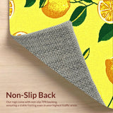 Ultra Soft Area Rug, Non Slip, Stain Resistant, Washable Area Rugs for Living Room, Bedroom, Artistic Citrus Burst Design(Yellow)