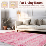 Ultra Soft Area Rug, Non Slip, Stain Resistant, Washable Area Rugs for Living Room, Bedroom, Cute Modern Love Emblem(Pink)