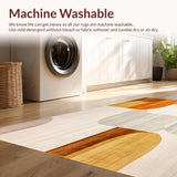 Ultra Soft Area Rug, Non Slip, Stain Resistant, Washable Area Rugs for Living Room, Bedroom, Scandinavian Inspired with Beige Orange Gold Highlights(Gray)
