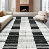 Ultra Soft Area Rug, Non Slip, Stain Resistant, Washable Area Rugs for Living Room, Bedroom, Bold Parallel Lines, Contemporary Stripe Aesthetic(Black)