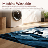 Artistic Gray Wolf Silhouette Design(Blue)