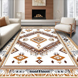 Ultra Soft Area Rug, Non Slip, Stain Resistant, Washable Area Rugs for Living Room, Bedroom, Chic Modern Ethnic Pattern(White)