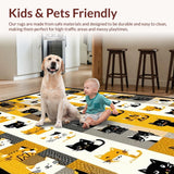 Ultra Soft Area Rug, Non Slip, Stain Resistant, Washable Area Rugs for Living Room, Bedroom, Lighthearted Cartoonish Animal Theme(Black)