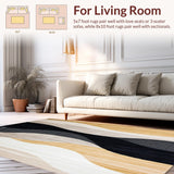 Ultra Soft Area Rug, Non Slip, Stain Resistant, Washable Area Rugs for Living Room, Bedroom, Desert Oasis Textured Area Dune Shadow Collection(Gray)