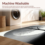 Ultra Soft Area Rug, Non Slip, Stain Resistant, Washable Area Rugs for Living Room, Bedroom, Modern Tree Print Round Carpet(Black)