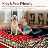 Ultra Soft Area Rug, Non Slip, Stain Resistant, Washable Area Rugs for Living Room, Bedroom, Whimsical Black Cat Bathroom Non-Slip Rug(Red)