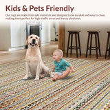 Ultra Soft Area Rug, Non Slip, Stain Resistant, Washable Area Rugs for Living Room, Bedroom, Luxurious Handcrafted Nature-Inspired Look(Gray)