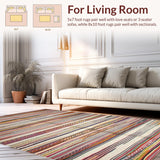 Bold Rustic Color Interplay Stripes(Red)