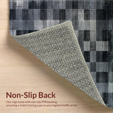 Ultra Soft Area Rug, Non Slip, Stain Resistant, Washable Area Rugs for Living Room, Bedroom, Rustic Geometric Monochrome Elegance(Gray)