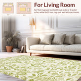 Ultra Soft Area Rug, Non Slip, Stain Resistant, Washable Area Rugs for Living Room, Bedroom, Artistic Organic Leaf Arrangement(Beige)