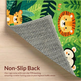 Ultra Soft Area Rug, Non Slip, Stain Resistant, Washable Area Rugs for Living Room, Bedroom, Charming Animal Safari Aesthetic(Green)