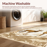 Ultra Soft Area Rug, Non Slip, Stain Resistant, Washable Area Rugs for Living Room, Bedroom, Chic Naturalist Sika Print(Beige)